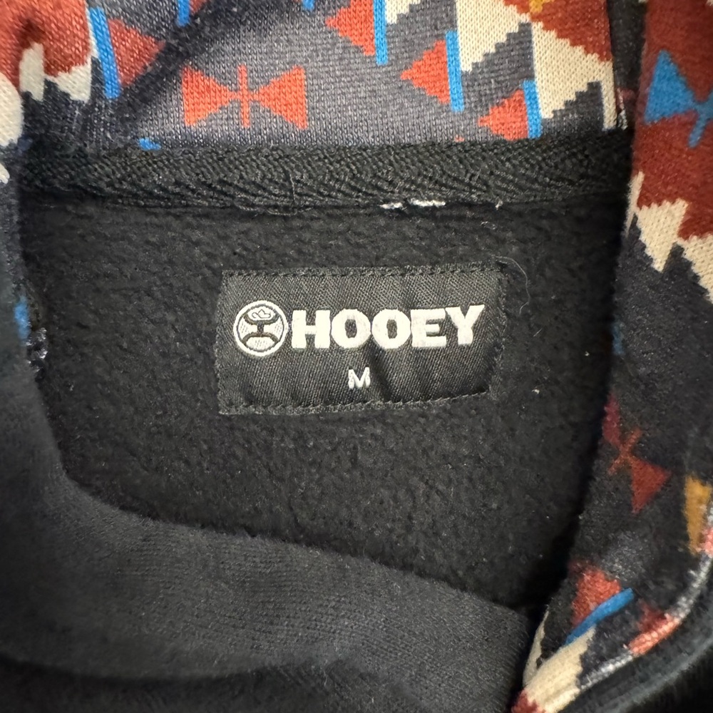 Hooey Hoodie Mens M Black Southwestern Aztec Print Western Rodeo Hoodie Pullover - Picture 3 of 12